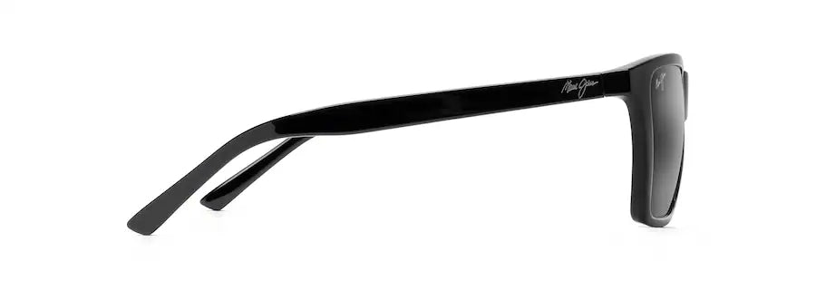 Maui Jim CRUZEM Polarized Rectangular Sunglasses - Black Gloss
