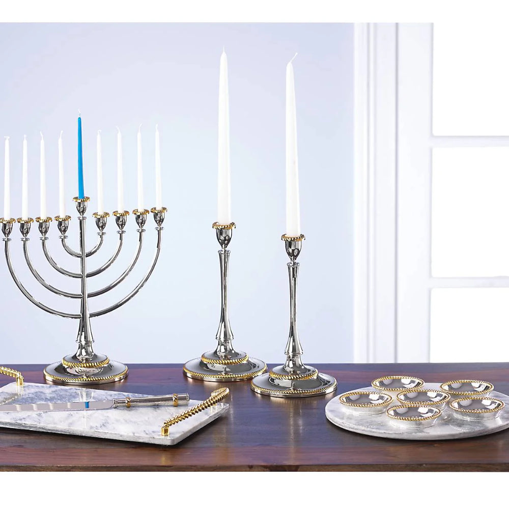 Reed and Barton Roseland Seder Plates with Marble Slate