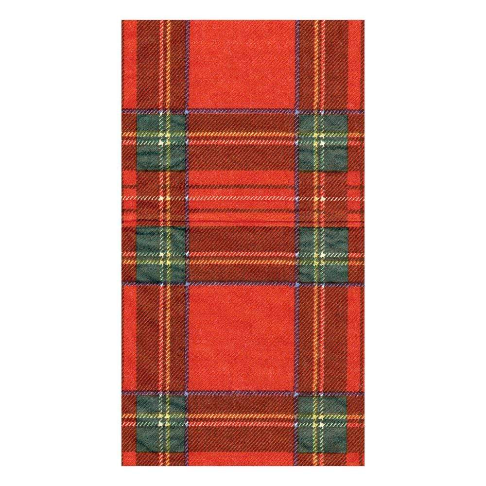 Caspari Royal Plaid Paper Guest Towel Napkins - Package of 15