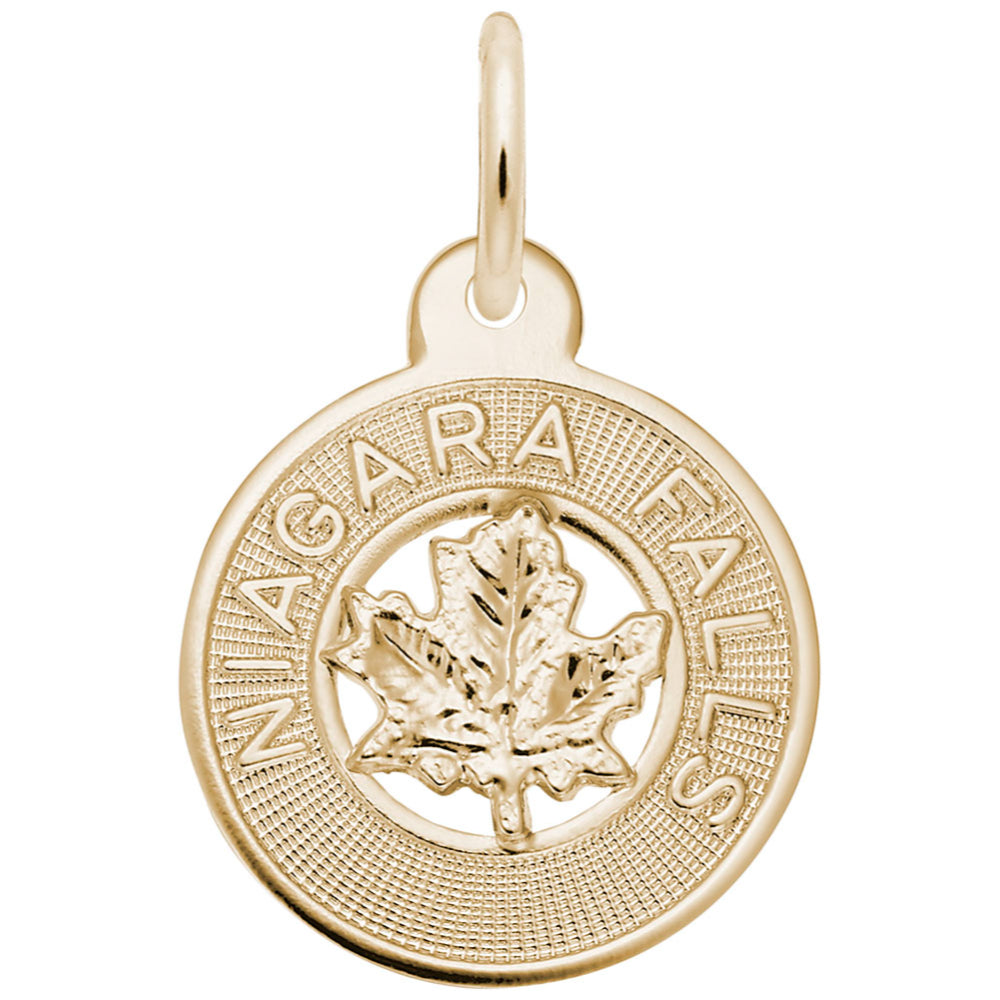 RQC 8814 Niagara Falls Small Maple Leaf Ring Charm