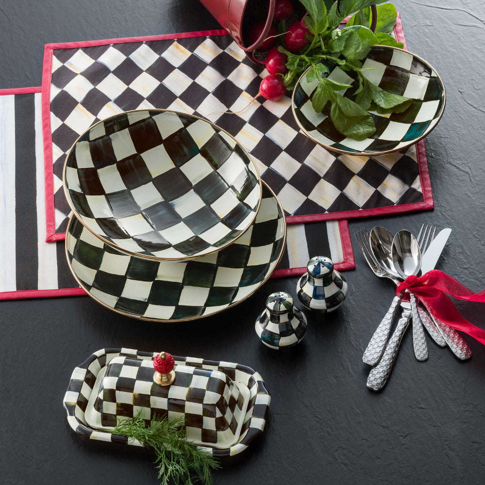 MacKenzie-Childs Courtly Check Enamel Butter Box