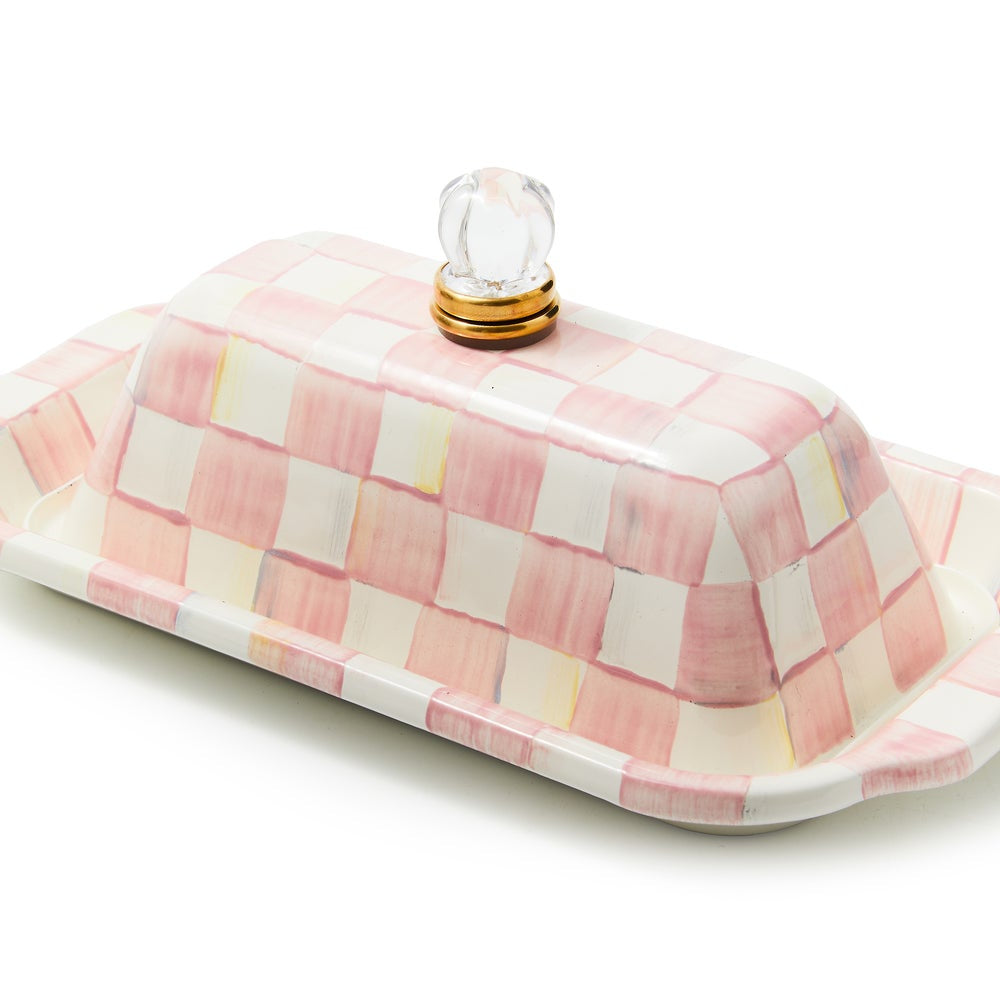 MacKenzie-Childs Rosy Check Butter Box
