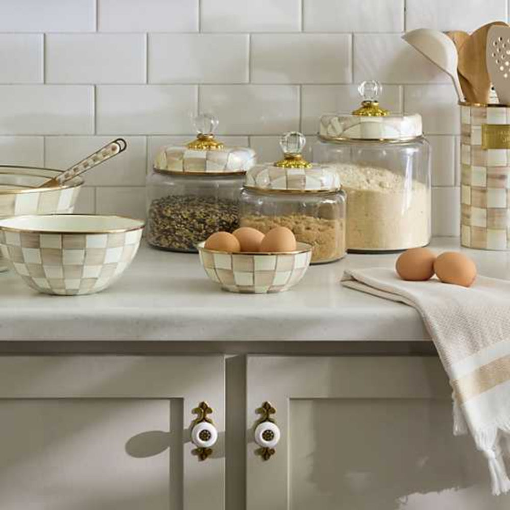 Mackenzie-Childs Mocha Check Everyday Bowl