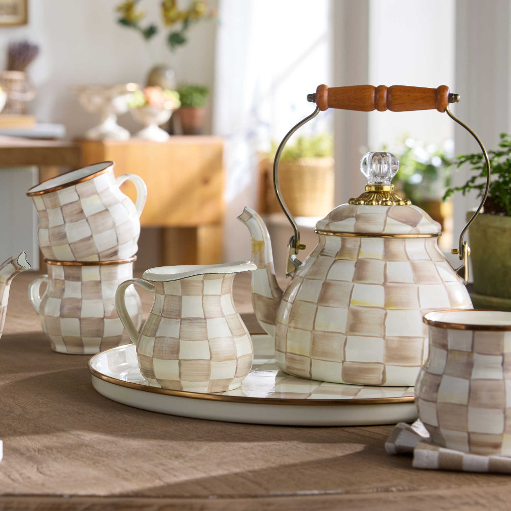MacKenzie Childs Mocha Check Mug