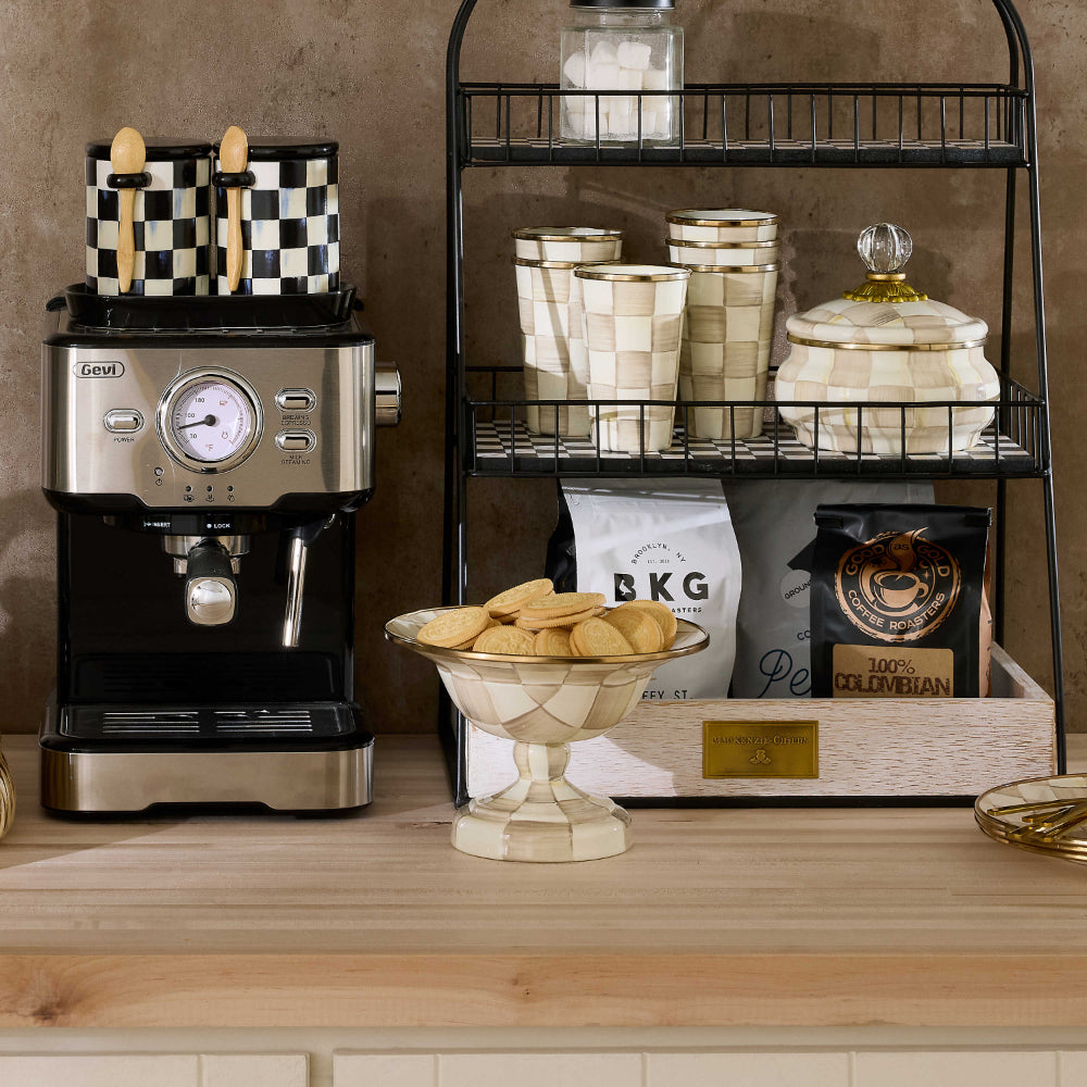 Mackenzie-Childs Mocha Check Compote