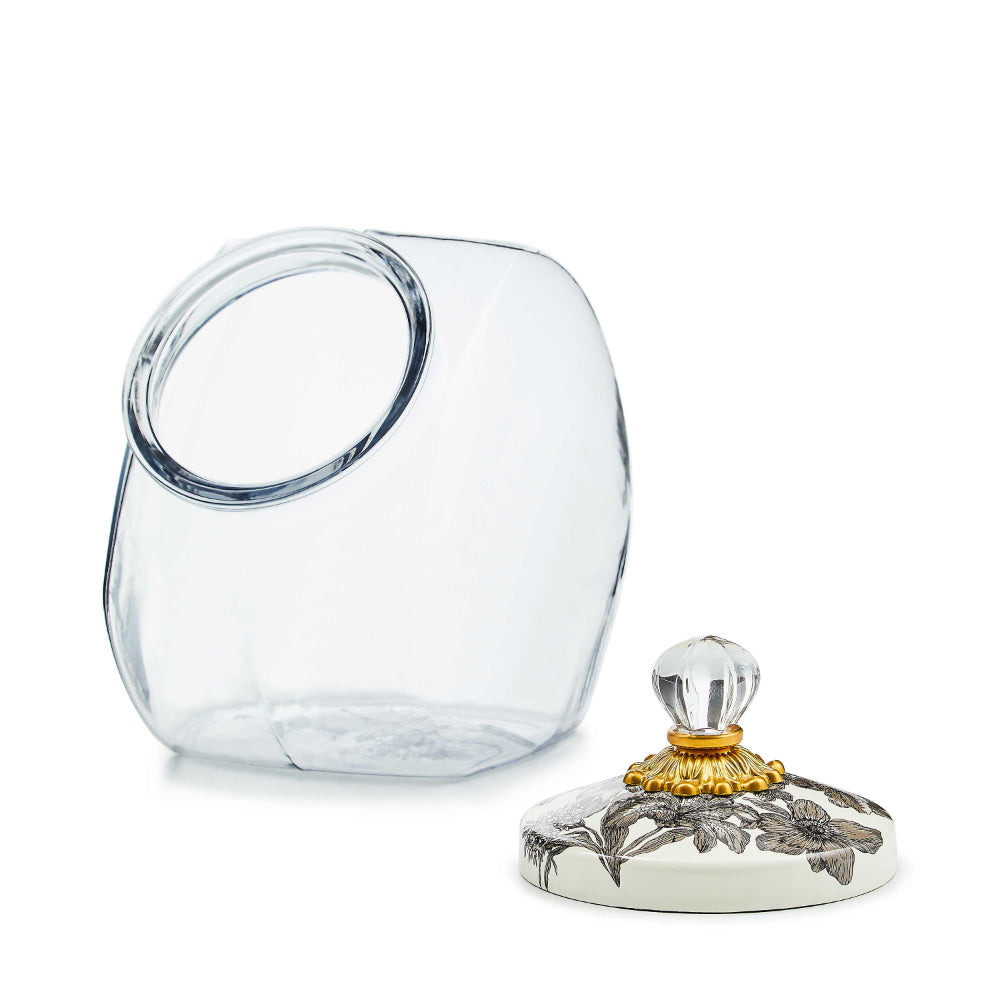 Mackenzie-Childs Cookie Jar with Sterling English Garden Lid