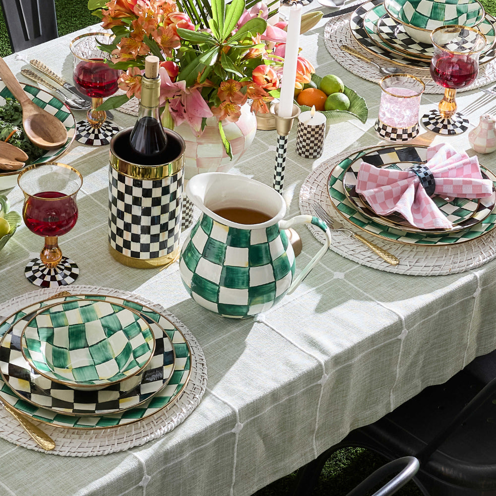 Mackenzie-Childs Emerald Check Pitcher