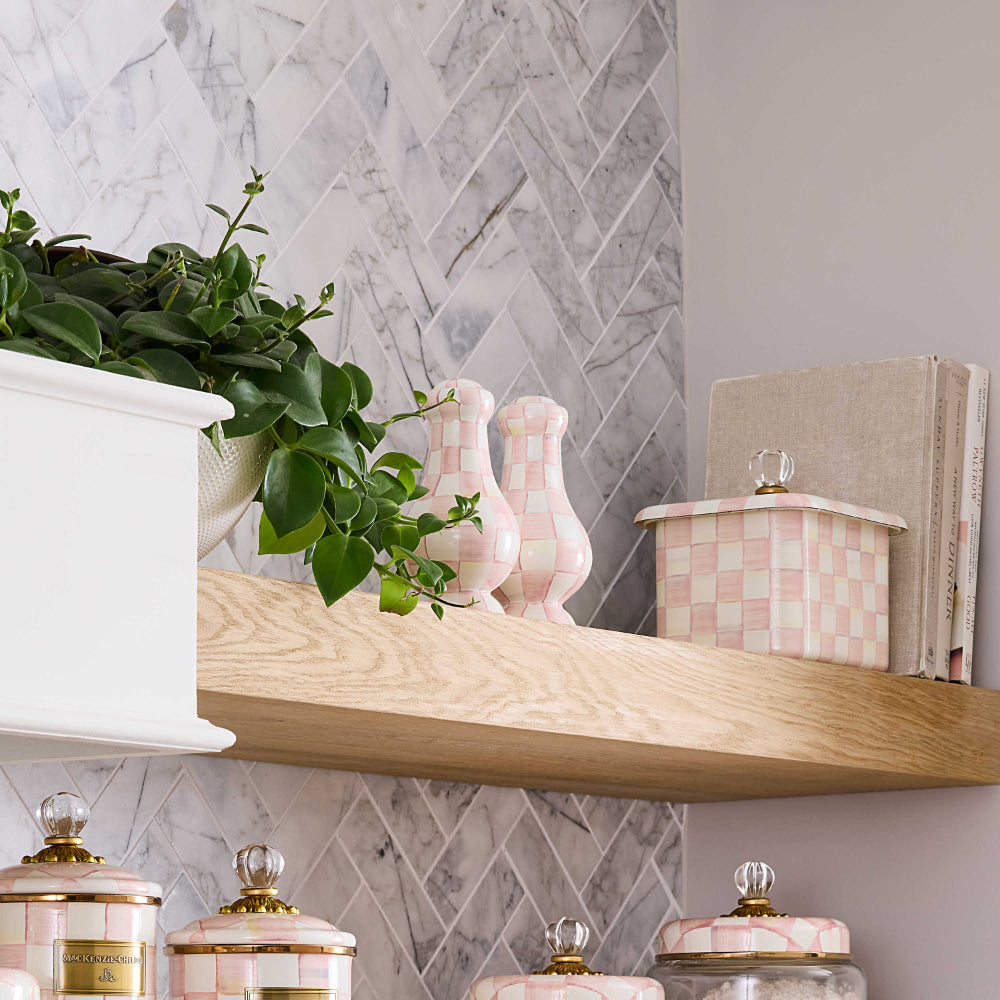 MacKenzie-Childs Rosy Check Salt & Pepper Shakers