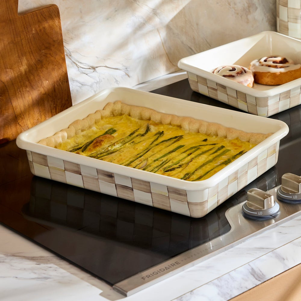MacKenzie-Childs Mocha Check 9" x 13" Baking Pan