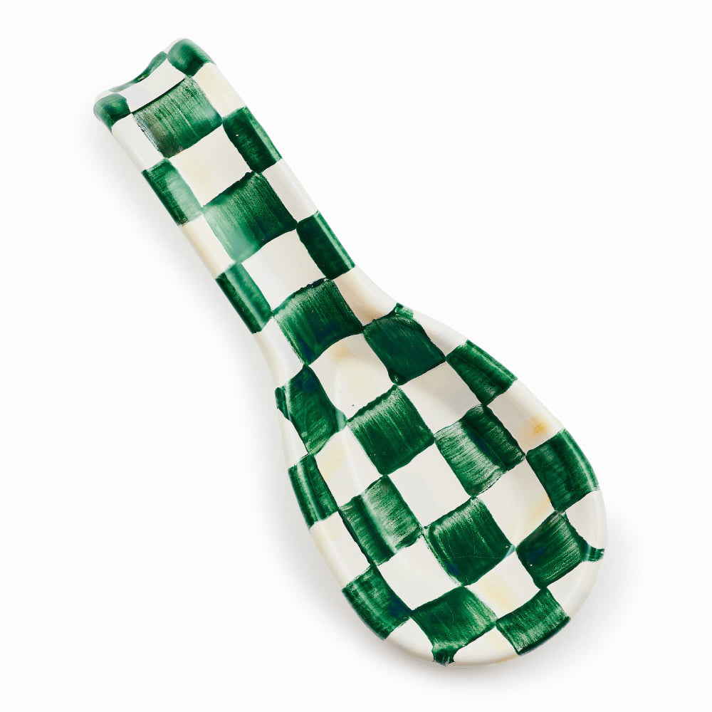 Mackenzie-Childs Emerald Check Spoon Rest