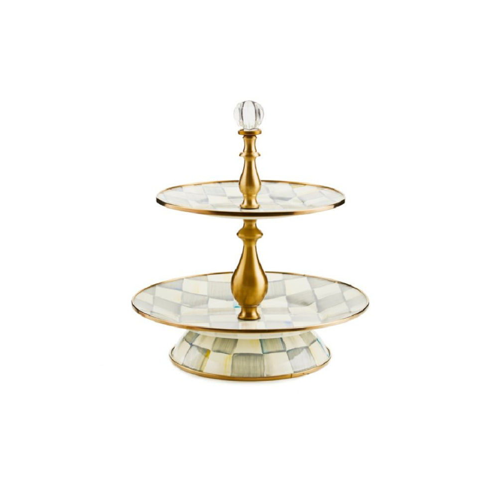 MacKenzie-Childs Sterling Check 2-Tier Sweet Stand – Smyth Jewelers