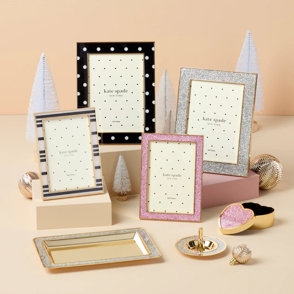 Kate Spade Sitting Pretty Silver Glitter Frame - 5x7
