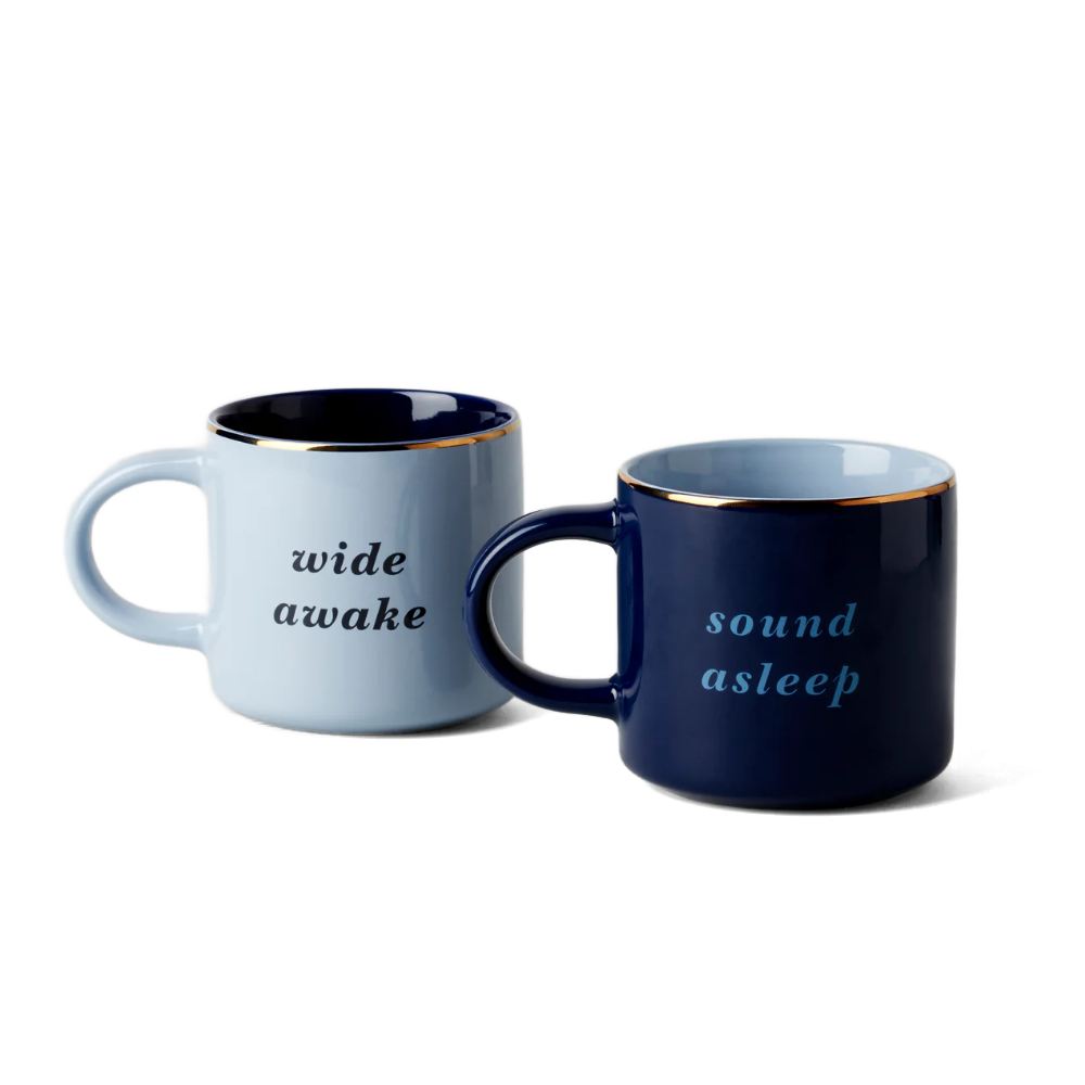 Kate Spade Wide Awake & Sound Asleep, Mugs, Set of 2