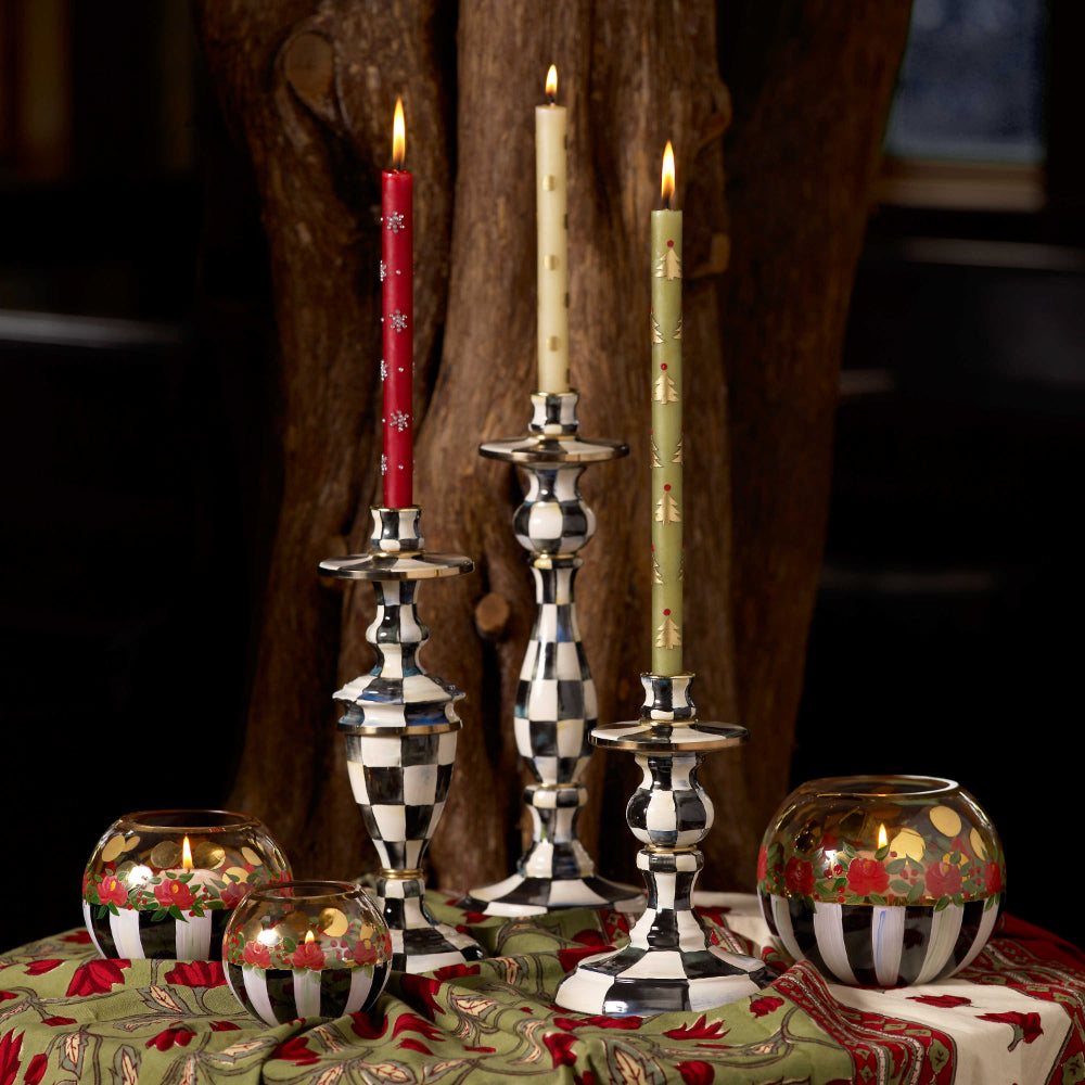 MacKenzie-Childs Courtly Check Enamel Candlestick