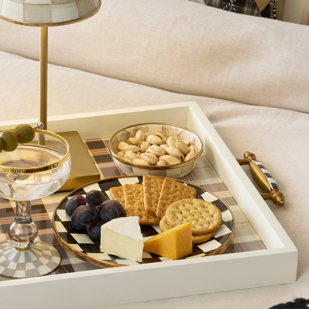 Mackenzie-Childs Mocha Check Dipping Bowl