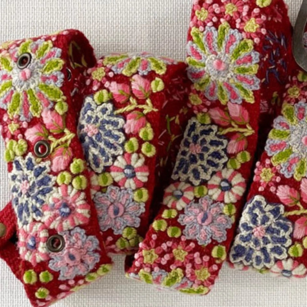 Jenny Krauss Teaberry Embroidered Wool Belt