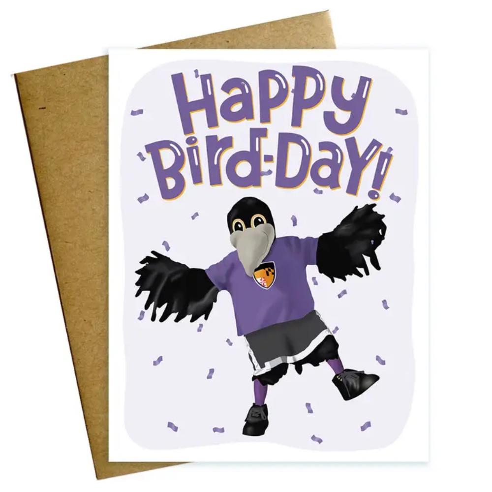 Maggie Moore Studio Happy Bird-Day Baltimore Ravens Blank Birthday Card