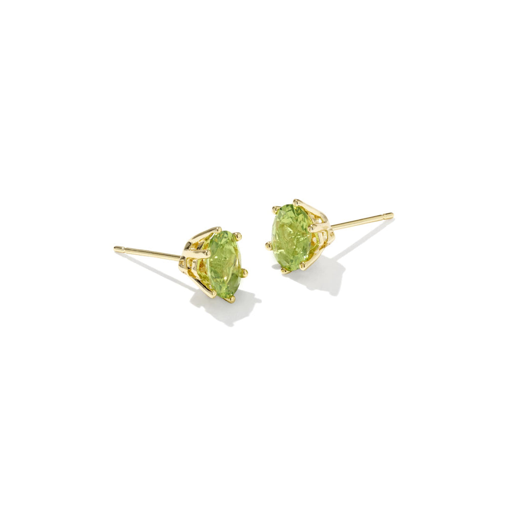 Light green crystal stud earrings