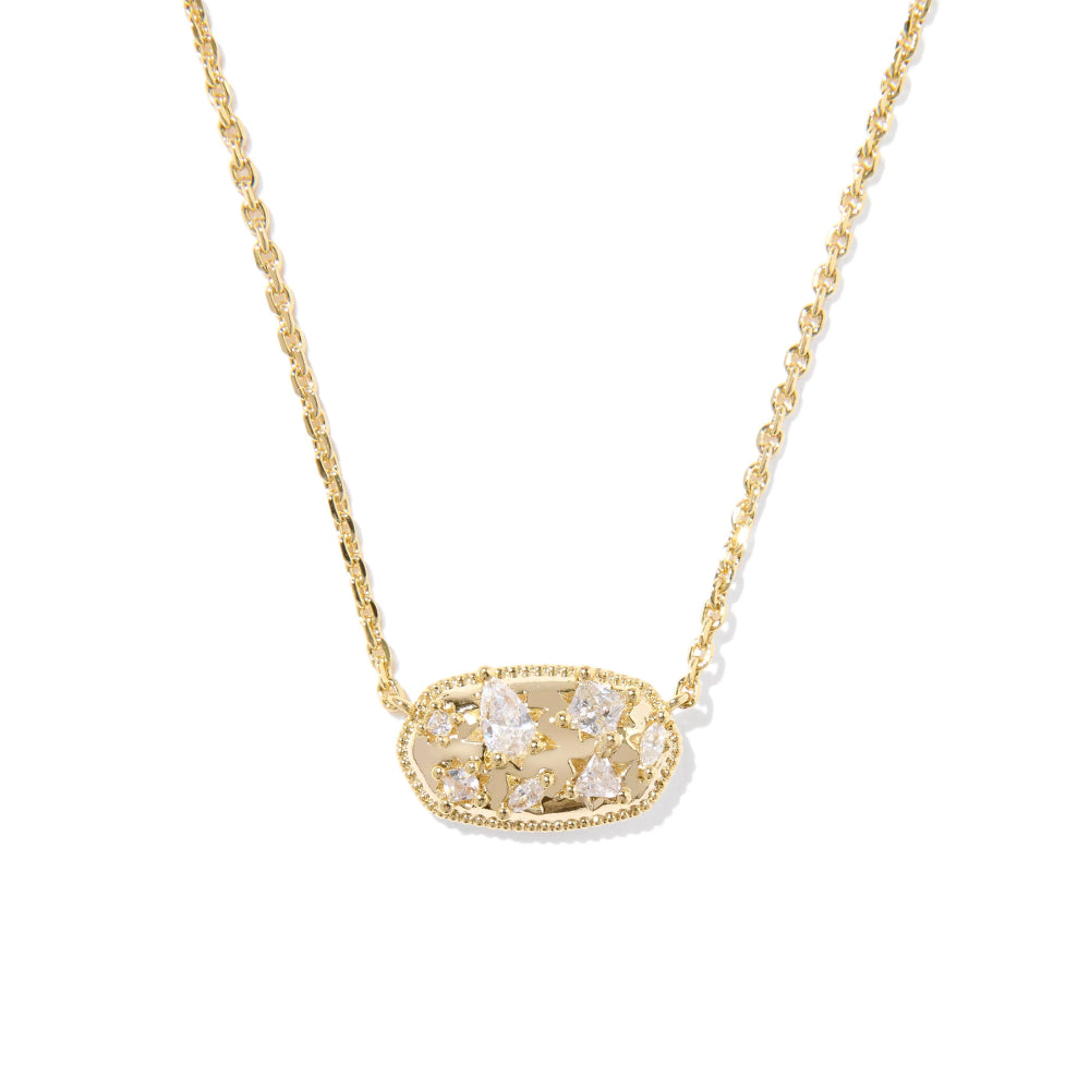 Kendra Scott Holland Crystal Short Pendant Necklace - Gold