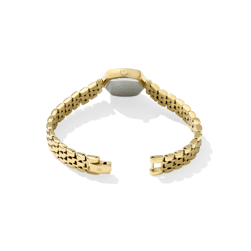 Gold bracelet on a white background