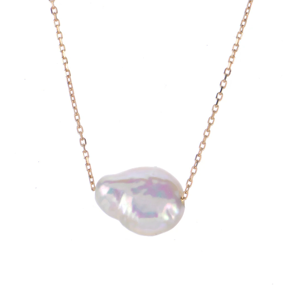 14k Gold Freshwater Keshi Pearl Necklace