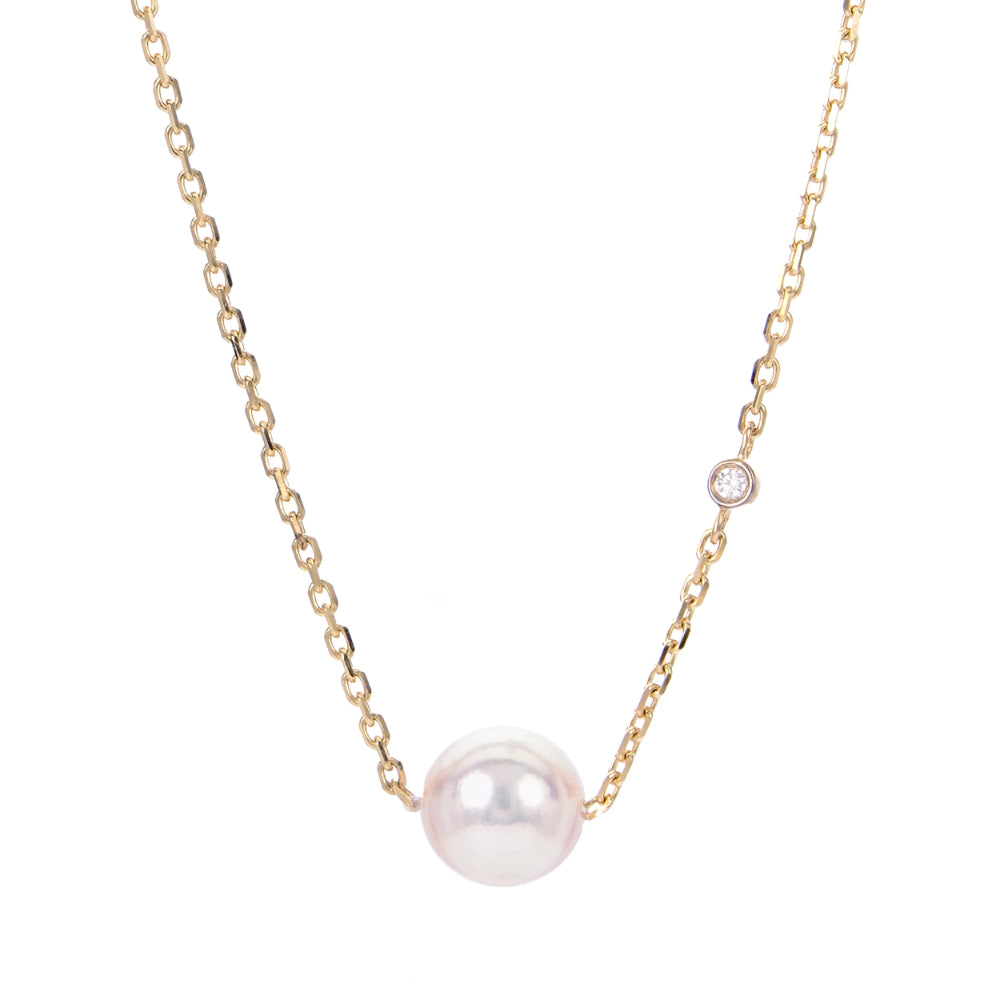 14k Yellow Gold Akoya Pearl Necklace