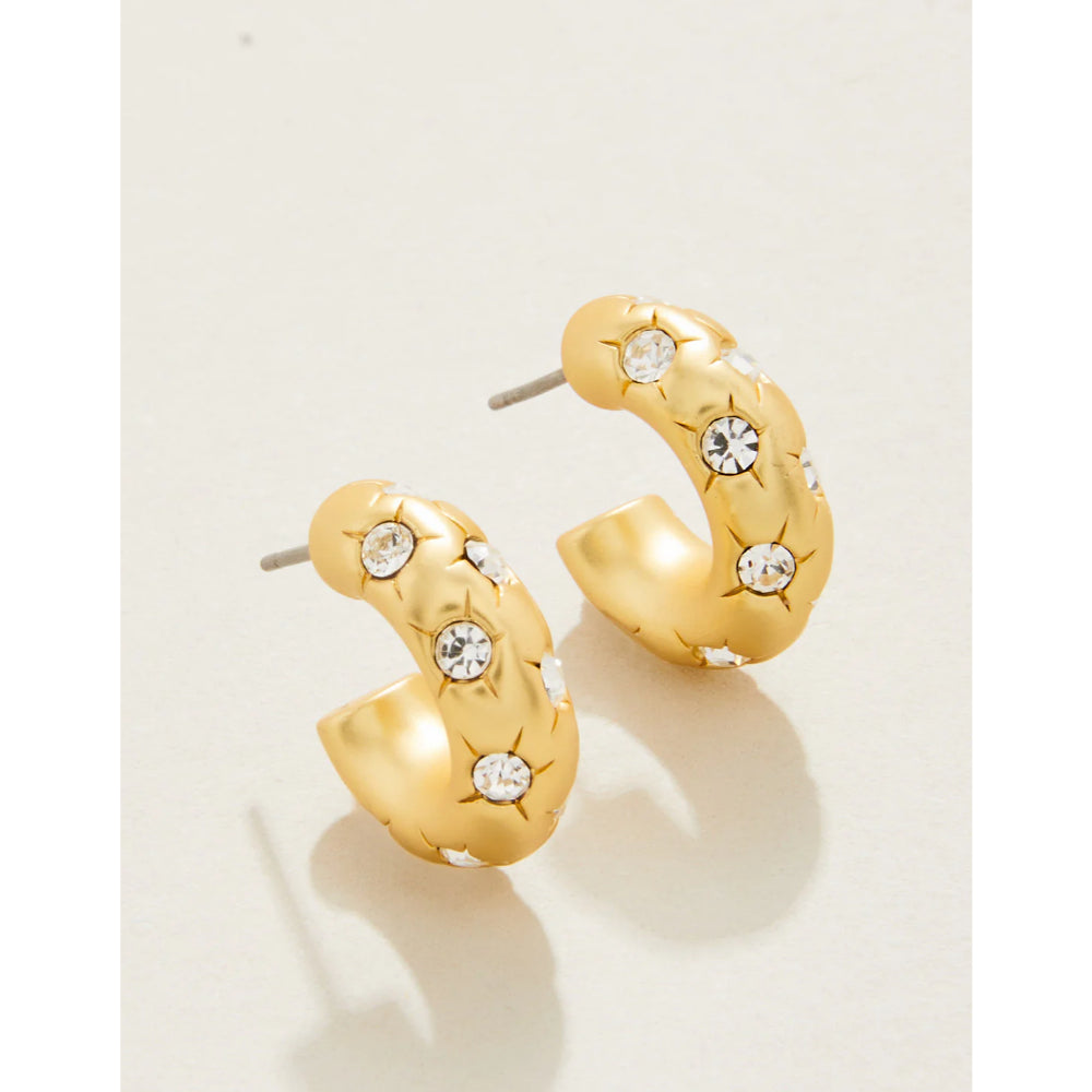 Spartina Chubby Hoop Earrings - Crystal
