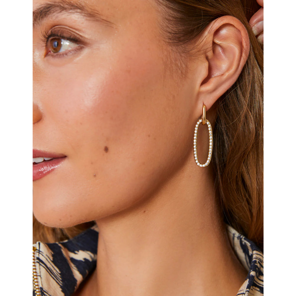 Spartina Hudson Convertible Hoop Earrings - Crystal