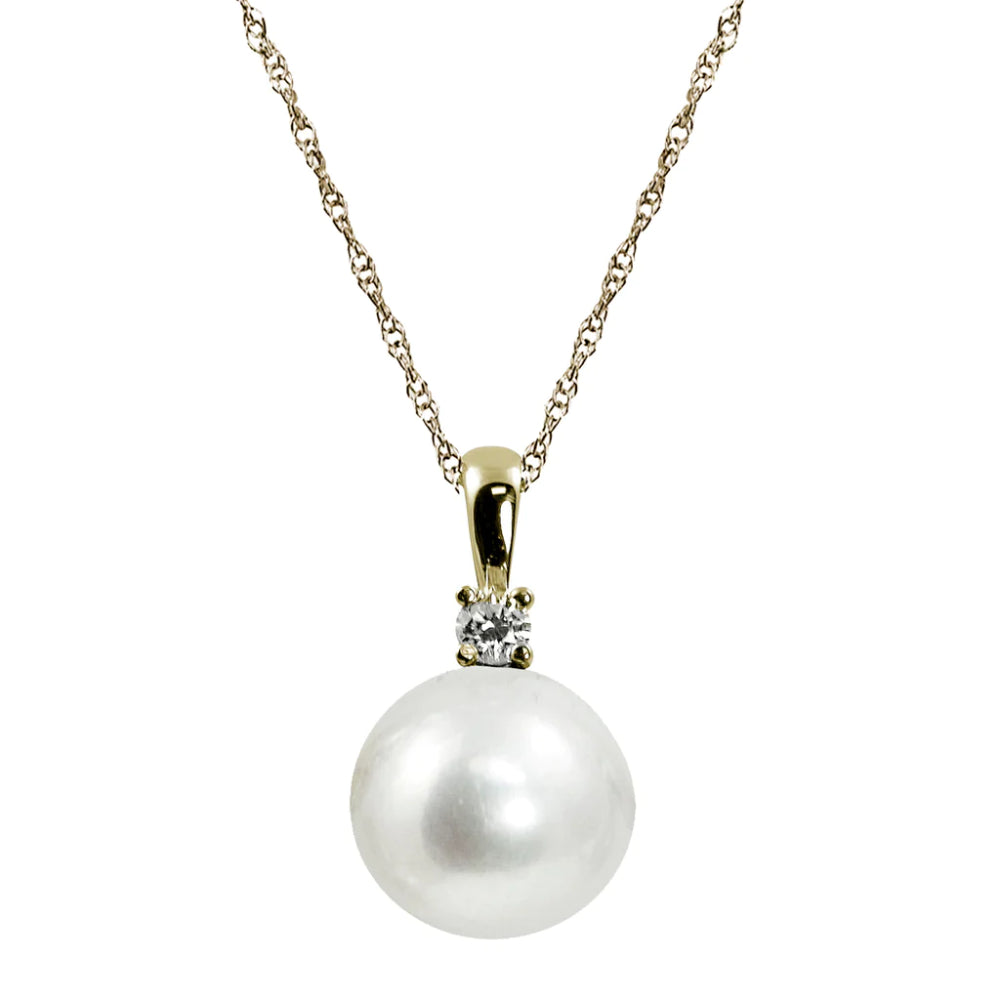 14k Gold Freshwater Pearl Pendant Necklace