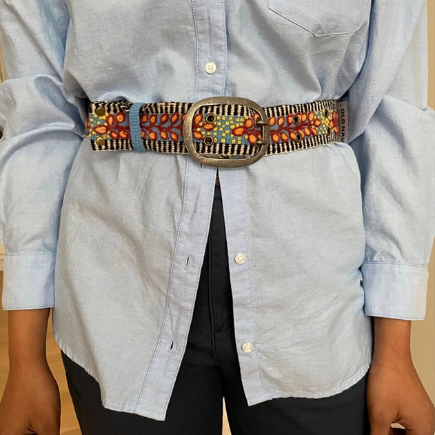 Jenny Krauss Growing Season Floral Embroidered Wool Belt