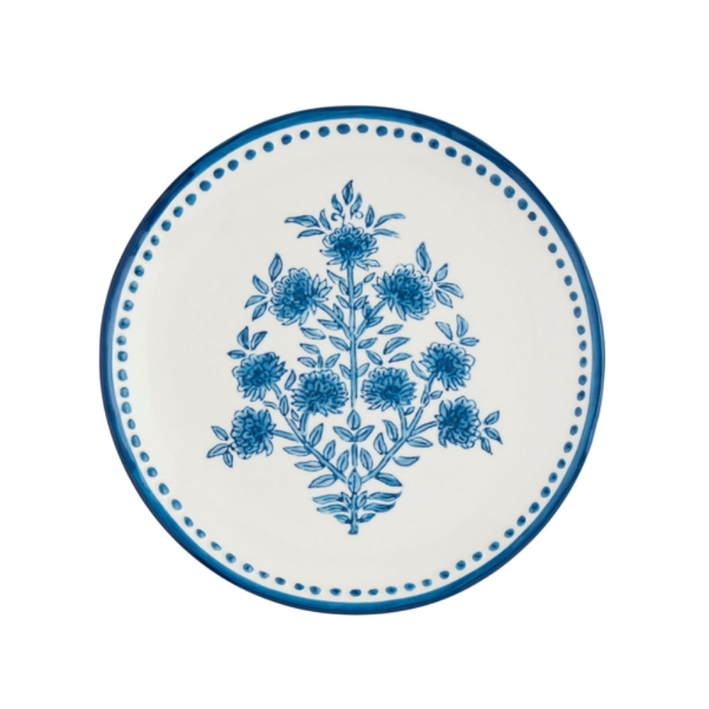 Mud Pie Blue Floral Print Salad Plate