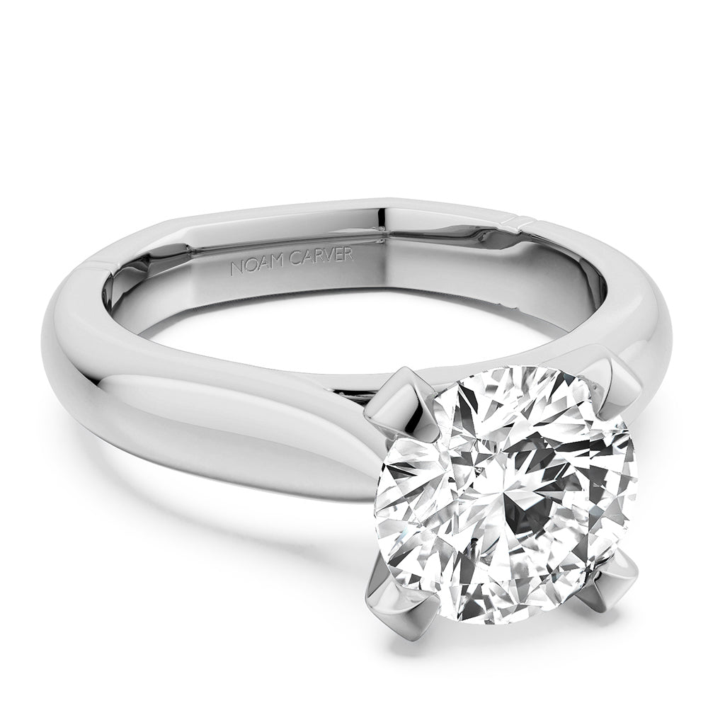Noam Carver 14k Atelier Collection Round Diamond Solitaire Euroshank Engagement Ring