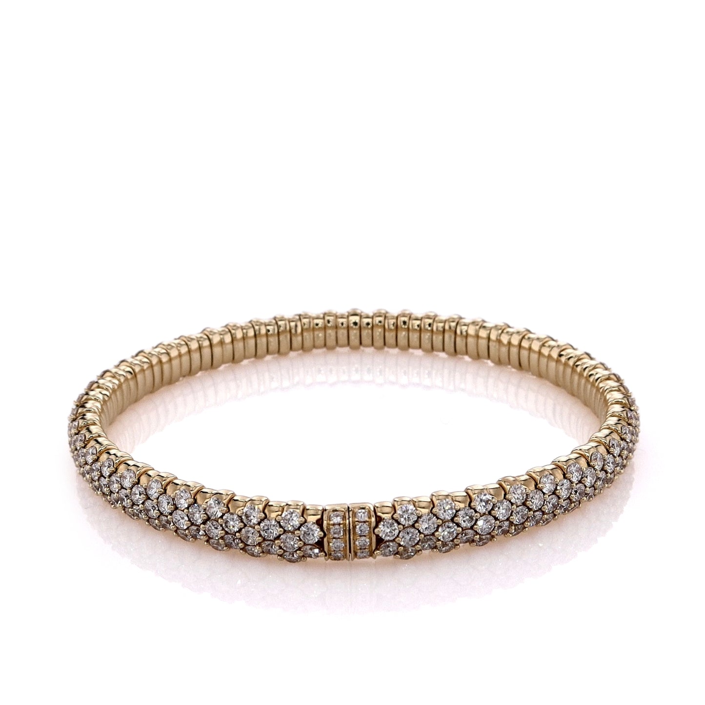 14k Yellow Gold 6ct Stretch Diamond Bangle Bracelet