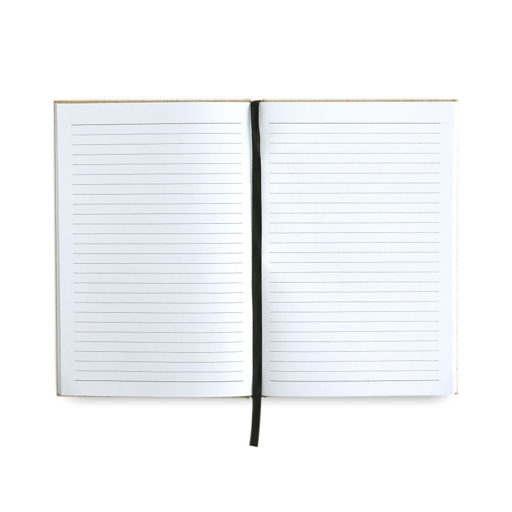 HomArt We All Become Stories Taupe Linen Notebook