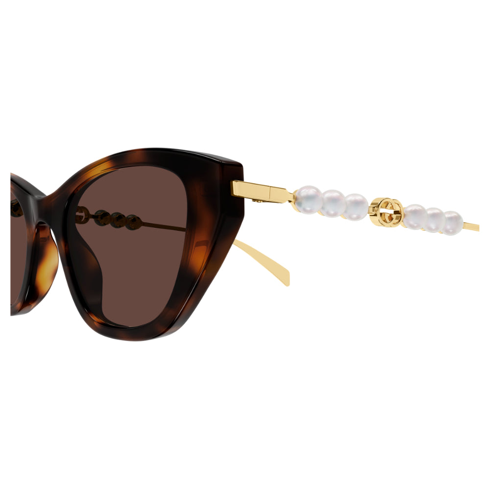 Gucci GG1968S Women's Sunglasses - Havana and Gold