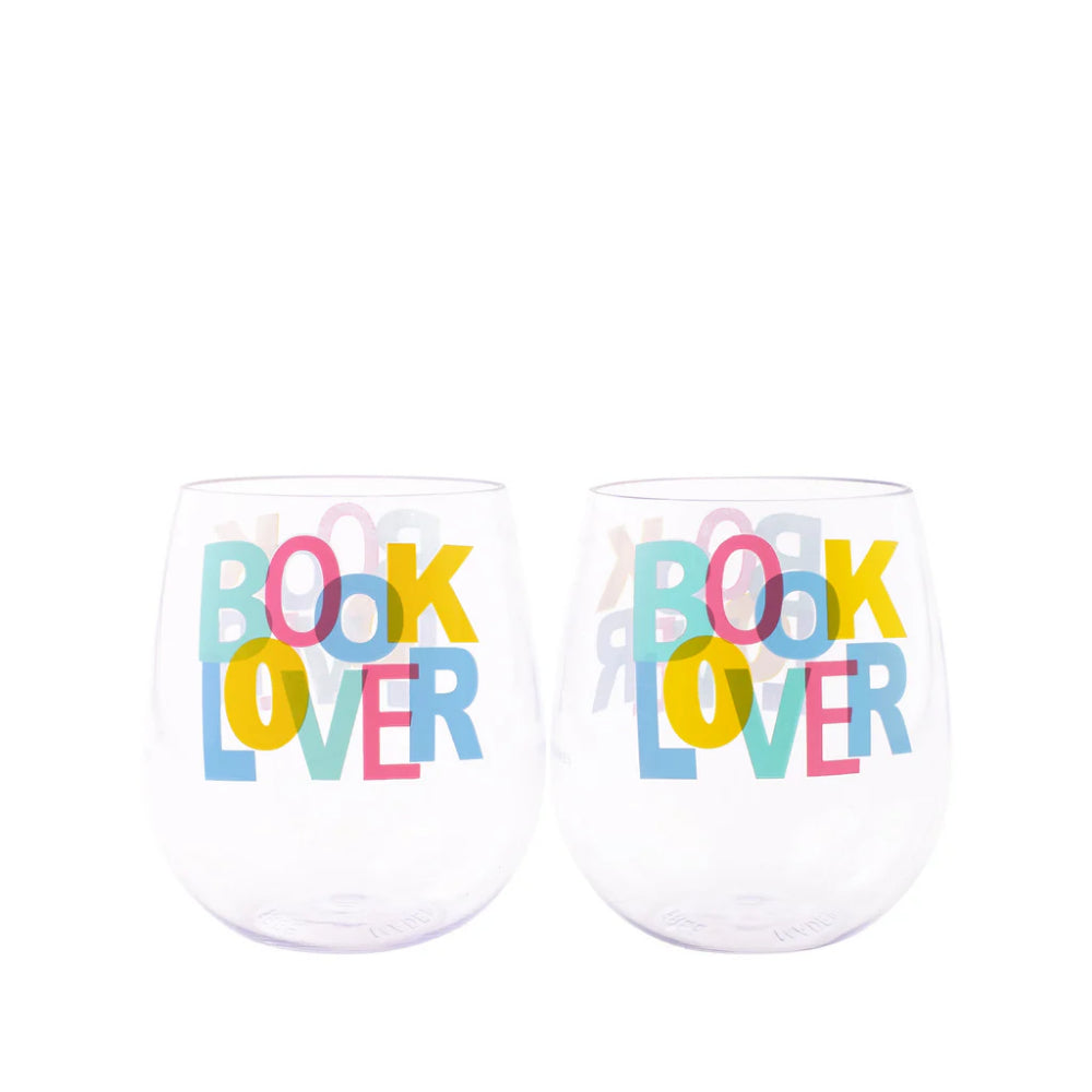 Draper James Acrylic Wine Glass Set - Book Lover