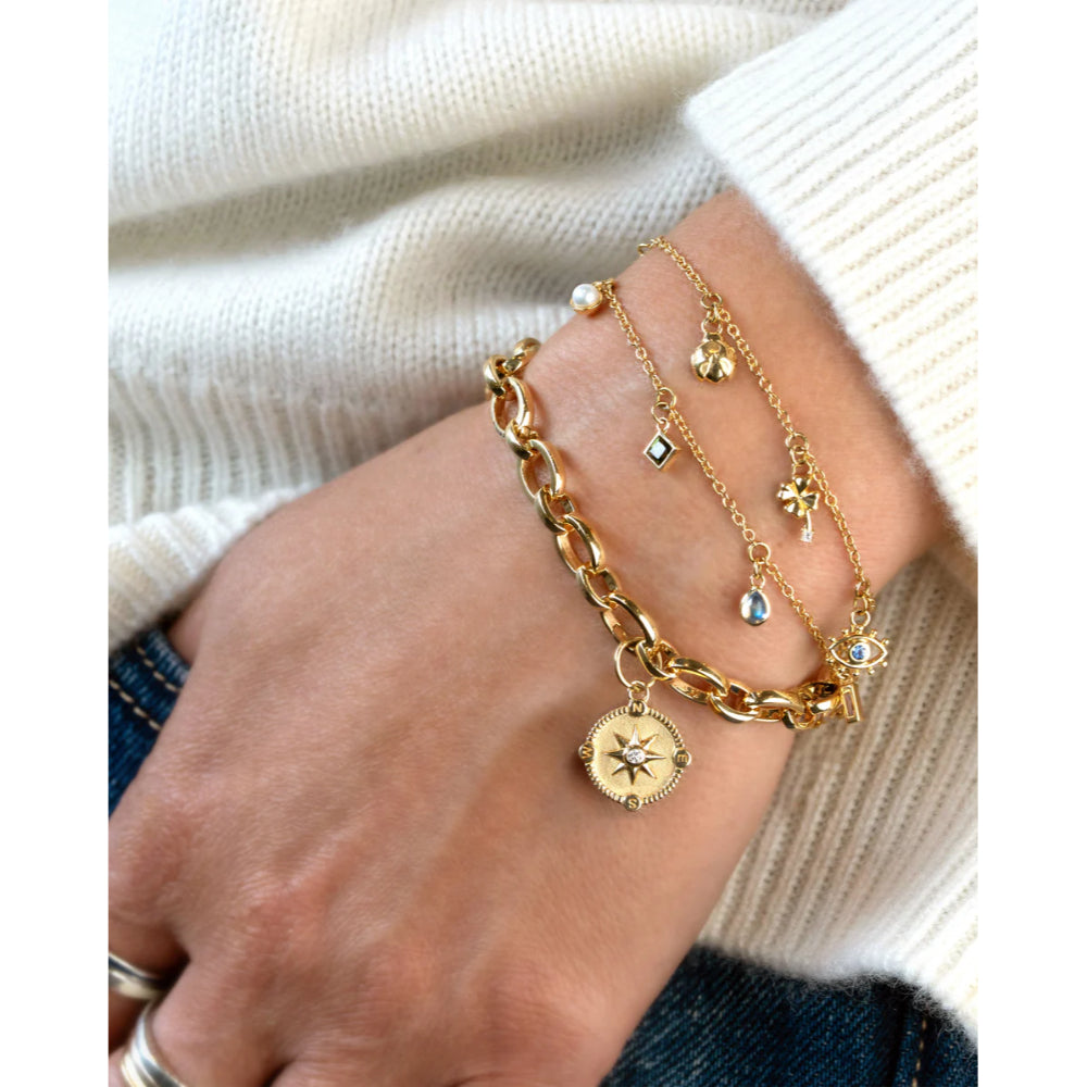 MRK 18k Gold "Points of Light" Chain Bracelet