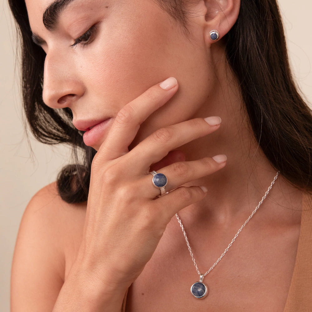 Anna Beck Dumortierite Round Pendant Necklace