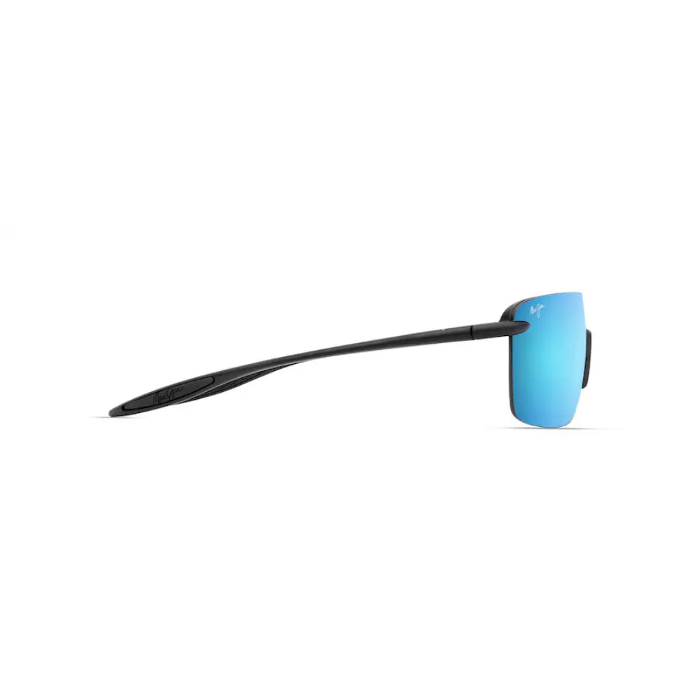 Maui Jim PALULU Polarized Shield Sunglasses - Matte Black and Blue Hawaii