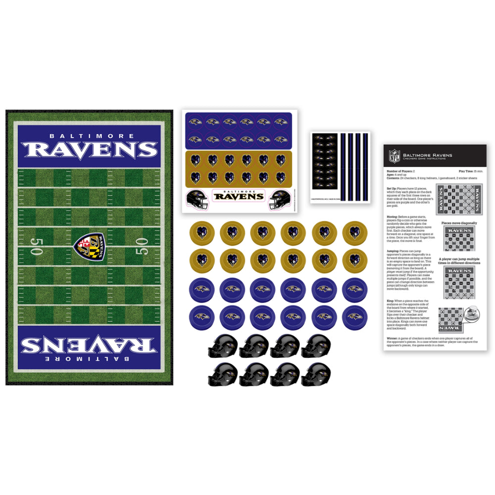 Masterpieces Puzzles Baltimore Ravens NFL Checkers Board Game