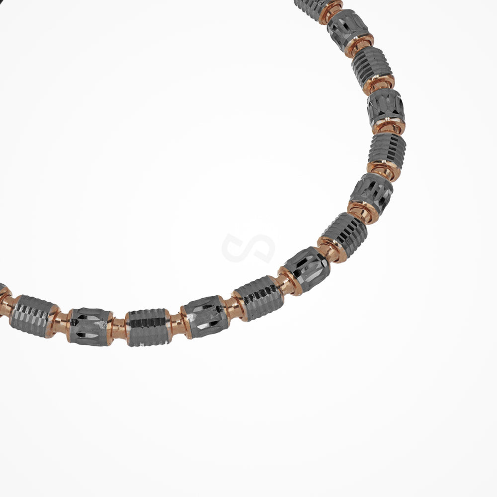 Desmos Rose Gold tone & Gun Metal Two-Tone 2mm Bracelet 7.5"