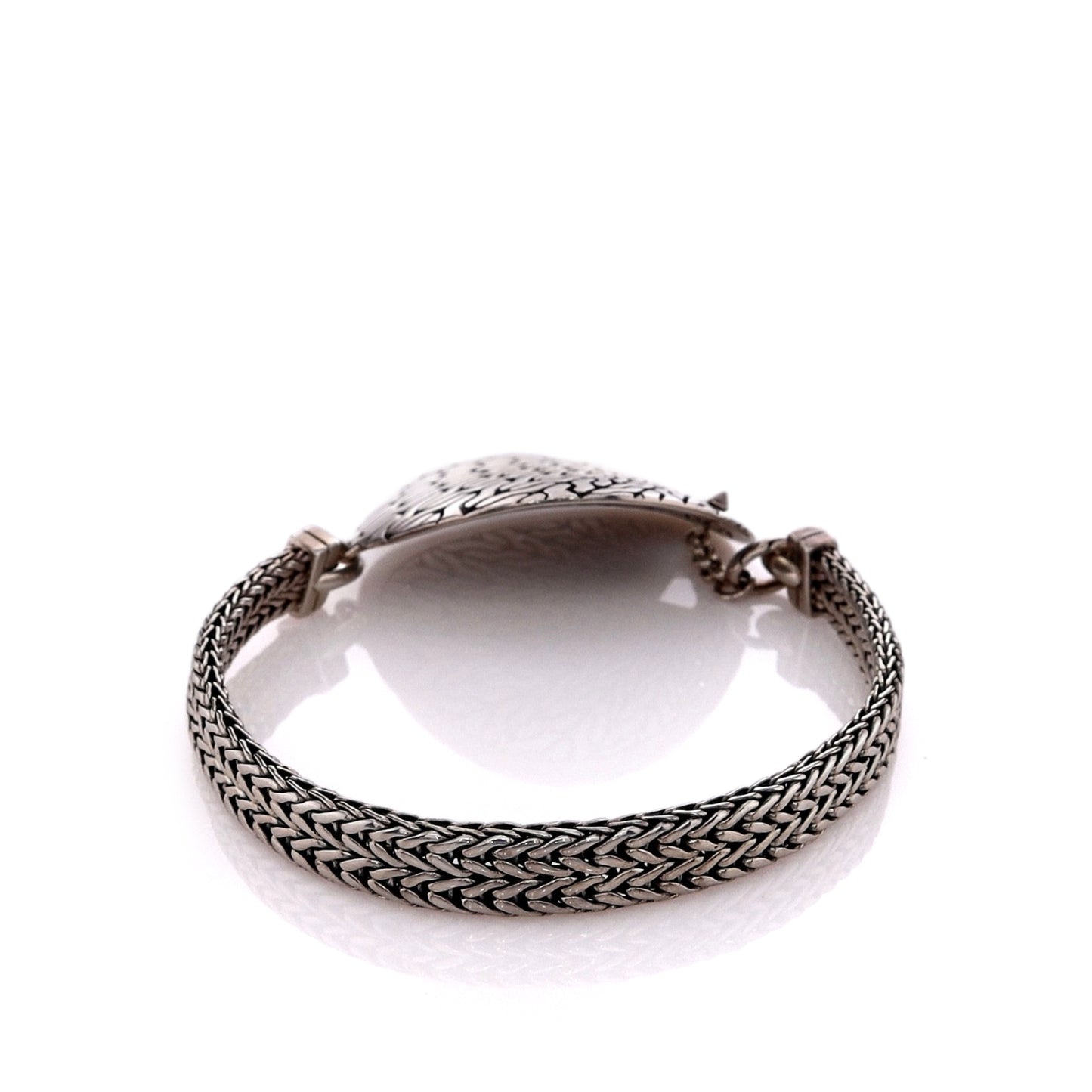 John Hardy Sterling Silver Classic Large Engraved Disc Chain Bracelet