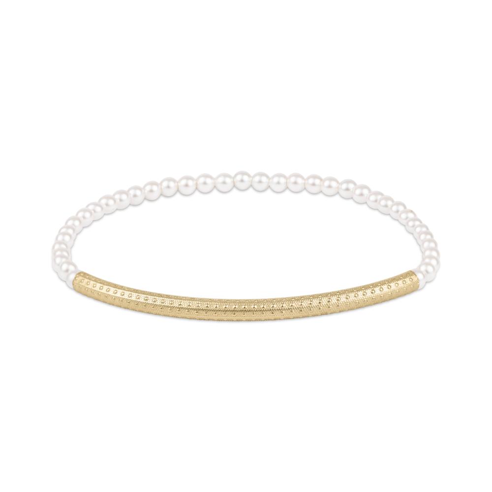 enewton 6.25" Bliss Bar Textured Pearl 3mm Bracelet