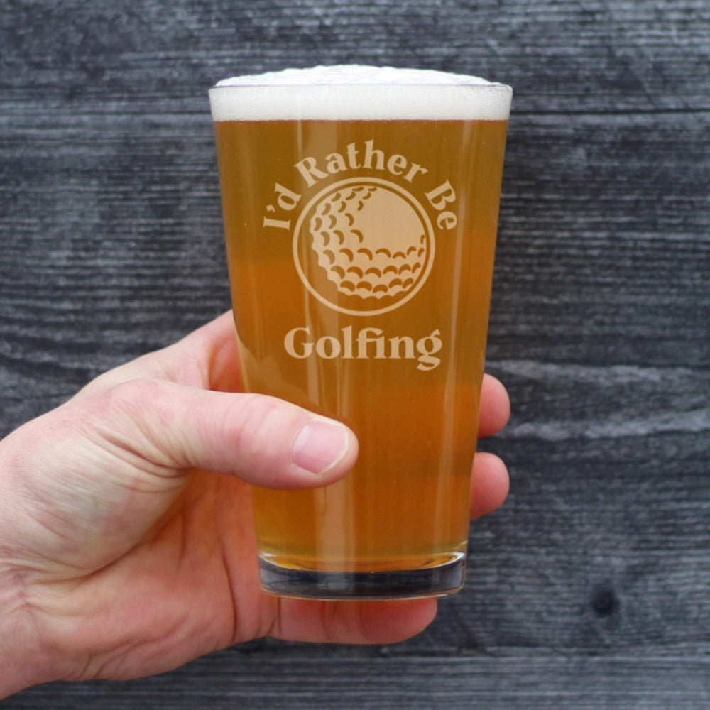 Rather Be Golfing Pint Glass For Beer