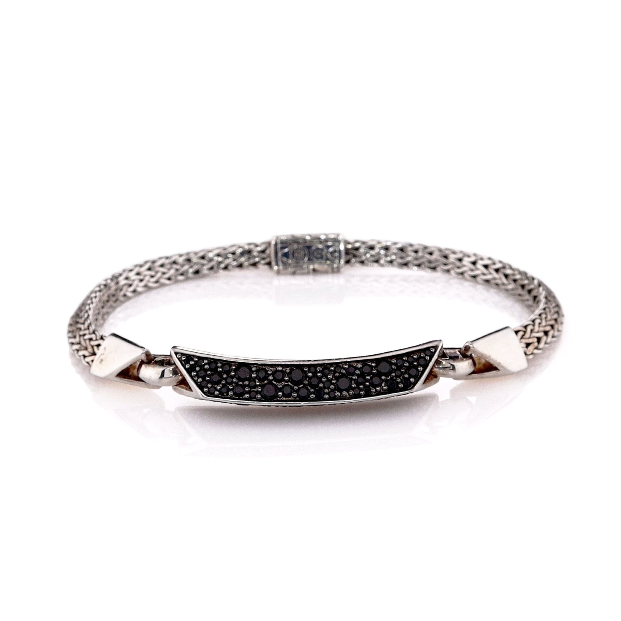 John Hardy Sterling Silver Classic Tiga Black Sapphire and Spinel
