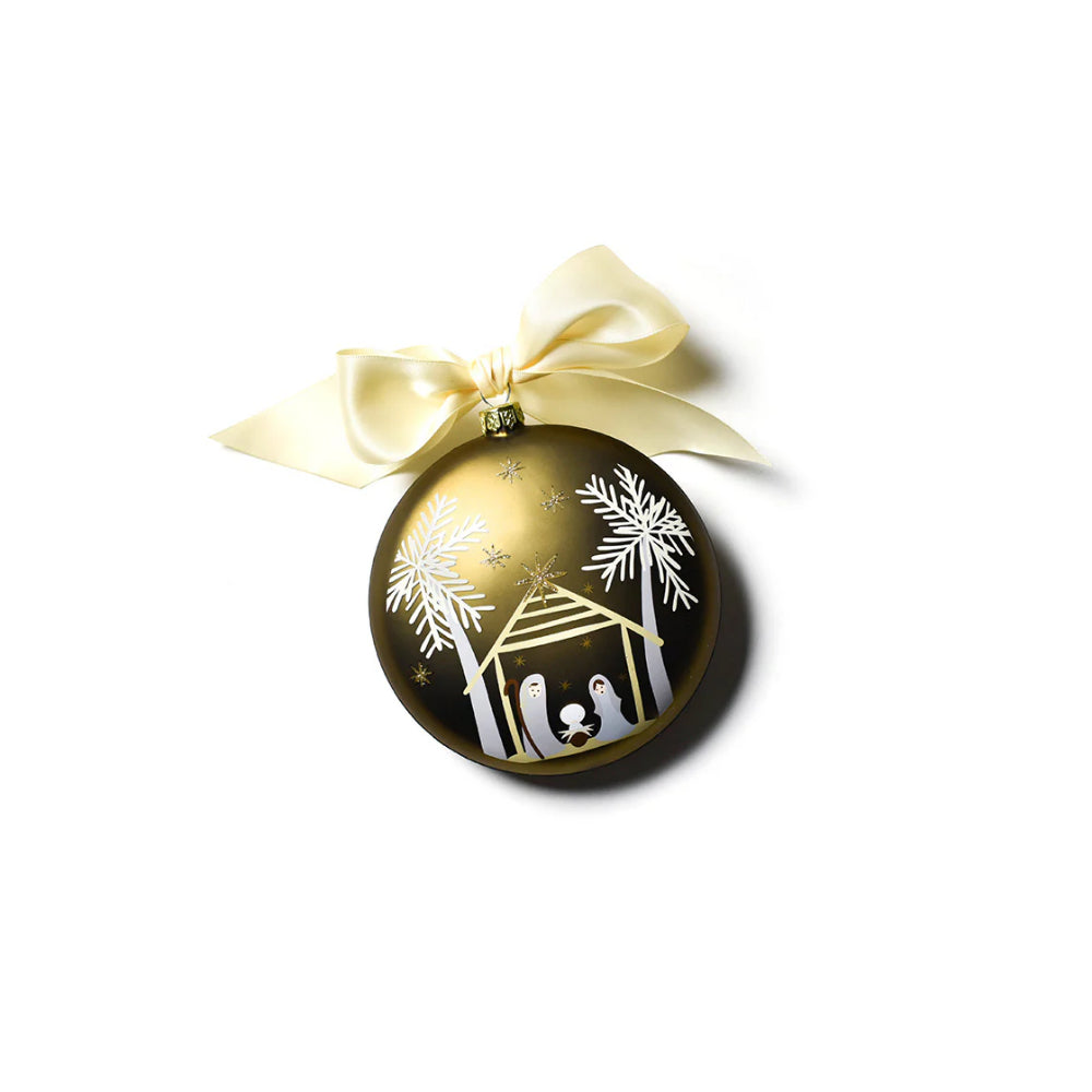 Coton Colors Birth of Christ - Luke 2:14 Glass Ornament