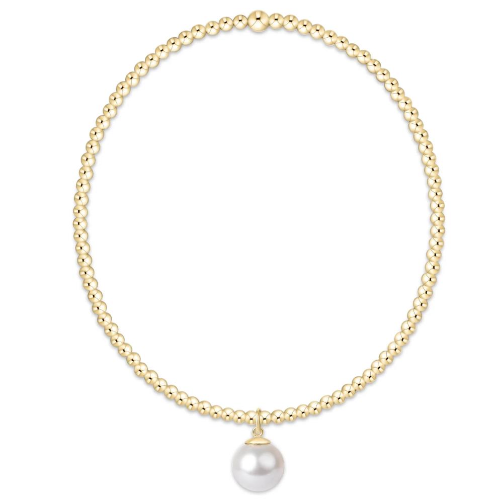 enewton 6.25" Classic Gold 2mm Bracelet - Classic Pearl 8mm Charm