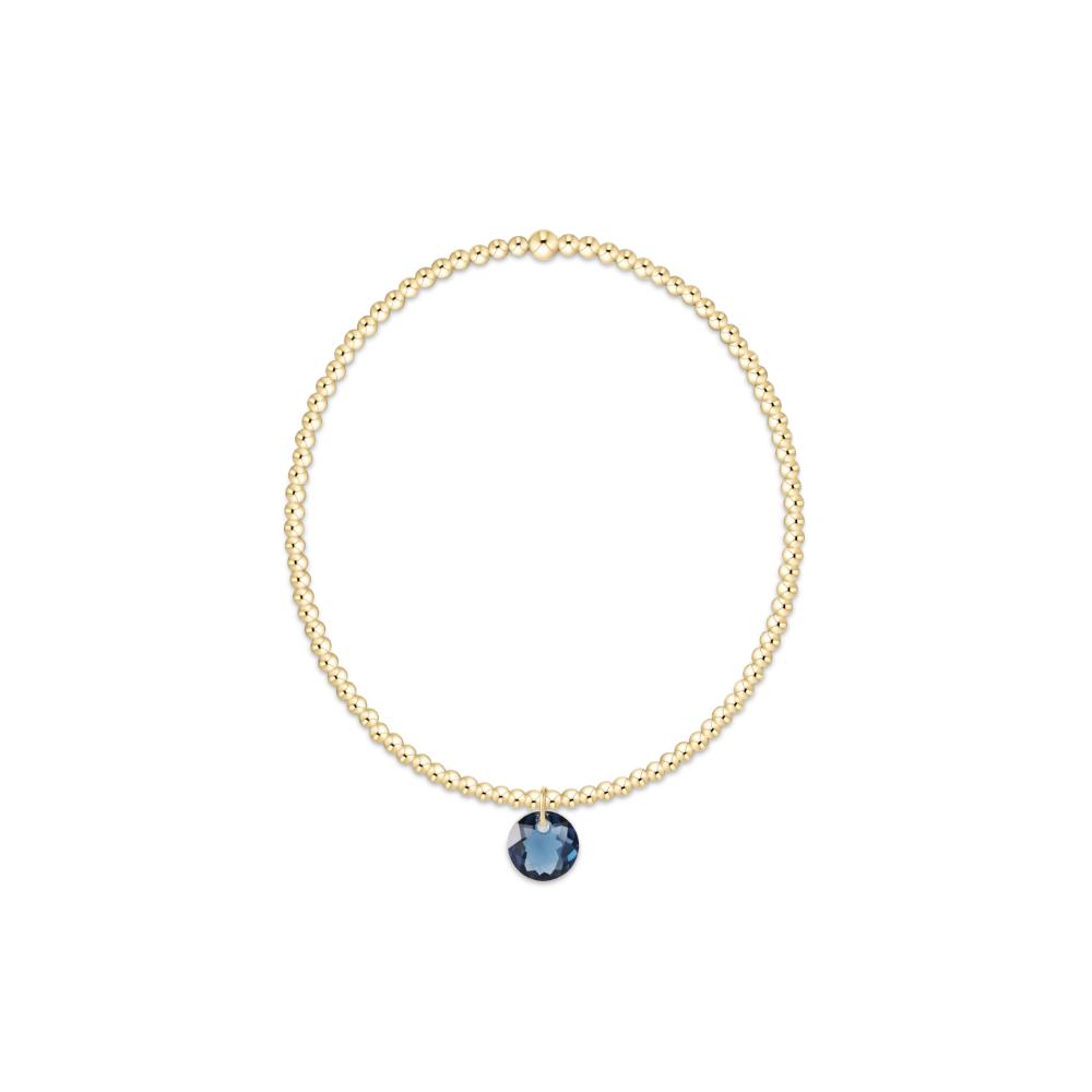 enewton 6.25" Classic Gold 2mm Bracelet - Reflection Small Charm - 09 -September