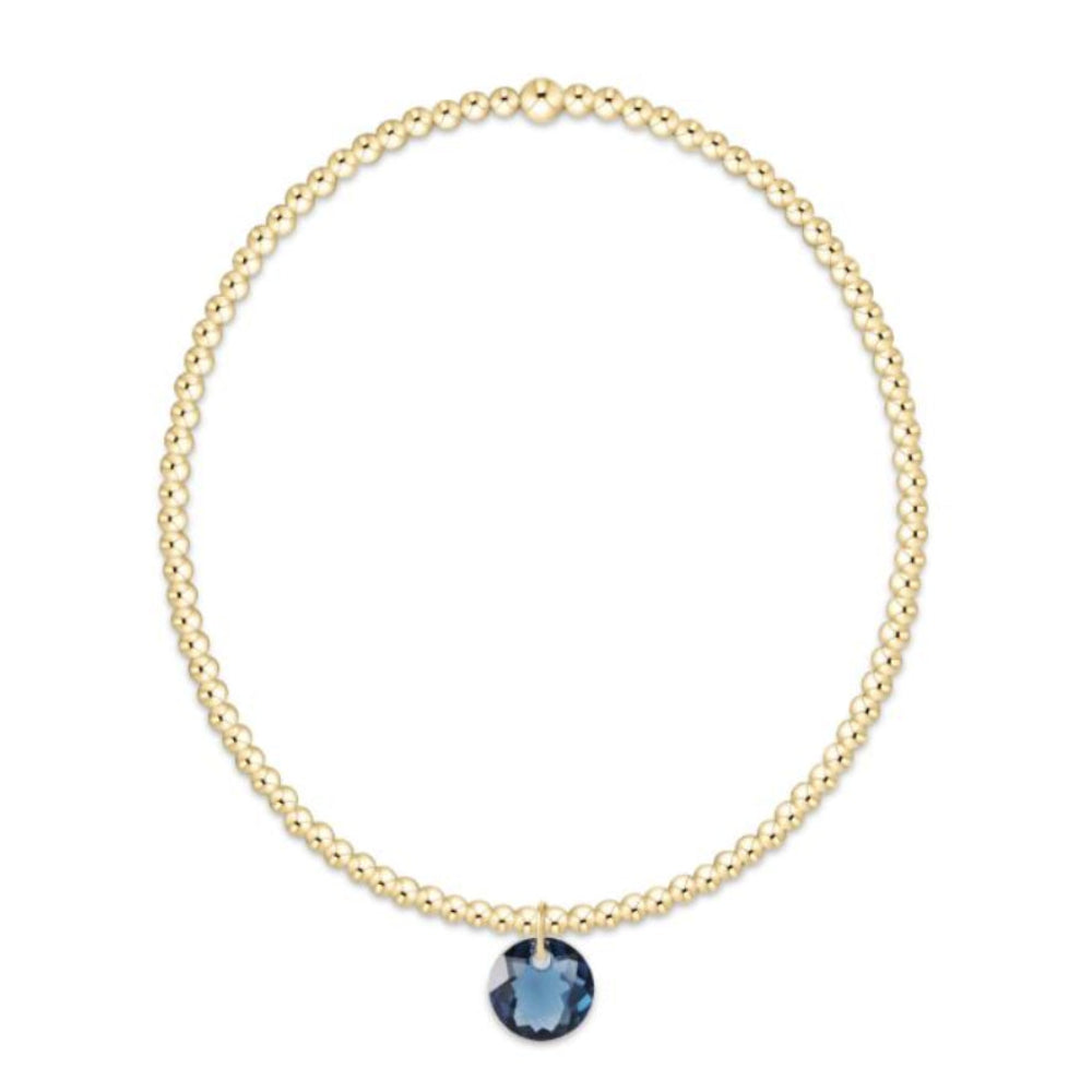 enewton 6.25" Classic Gold 2mm Bracelet - Reflection Small Charm - 09 -September