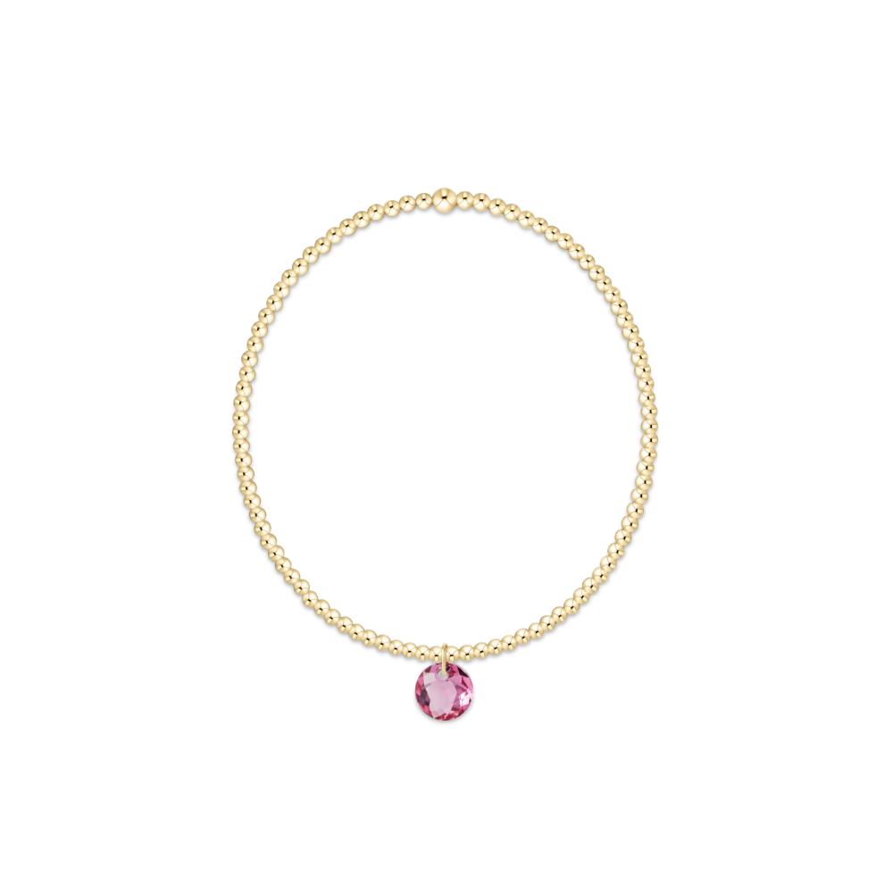 enewton 6.25" Classic Gold 2mm Bracelet - Reflection Small Charm - 10 - October